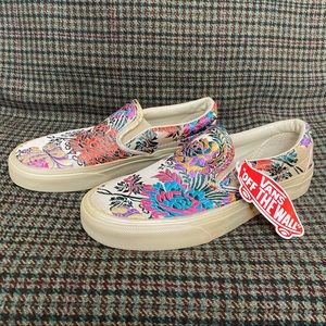NWT Gold Festival Satin Slip-On Vans